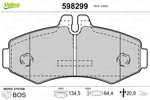 Brake Pad Set, disc brake - 598299 VALEO