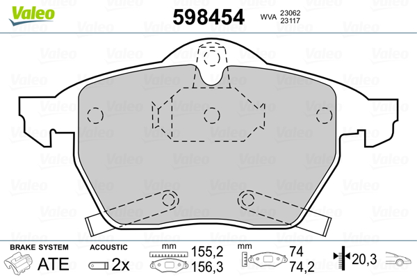 Brake Pad Set, disc brake - 598454 VALEO