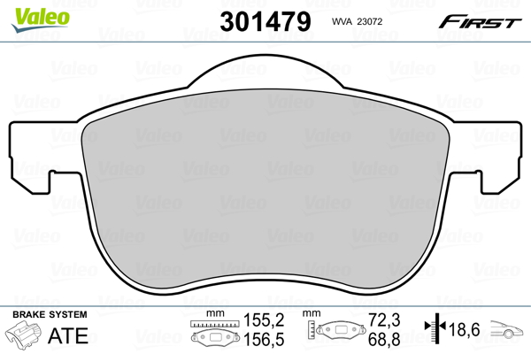 Brake Pad Set, disc brake - 301479 VALEO