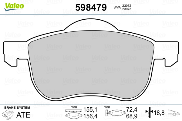 Brake Pad Set, disc brake - 598479 VALEO