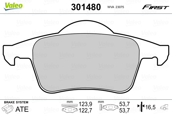 Kit pastiglie freno, Freno a disco - 301480 VALEO