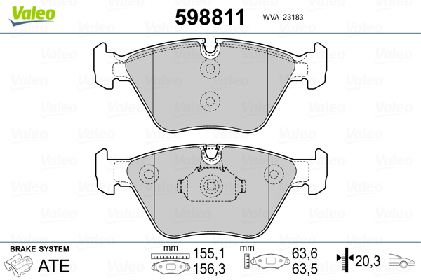 Brake Pad Set, disc brake - 598811 VALEO