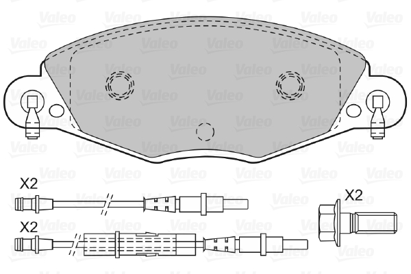 Комплект тормозных колодок, дисковый тормоз - 598416 VALEO
