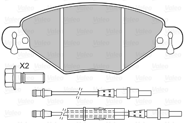 Комплект тормозных колодок, дисковый тормоз - 598419 VALEO