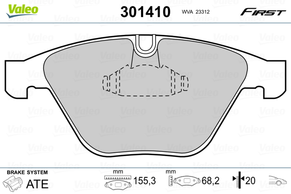 Kit pastiglie freno, Freno a disco - 301410 VALEO