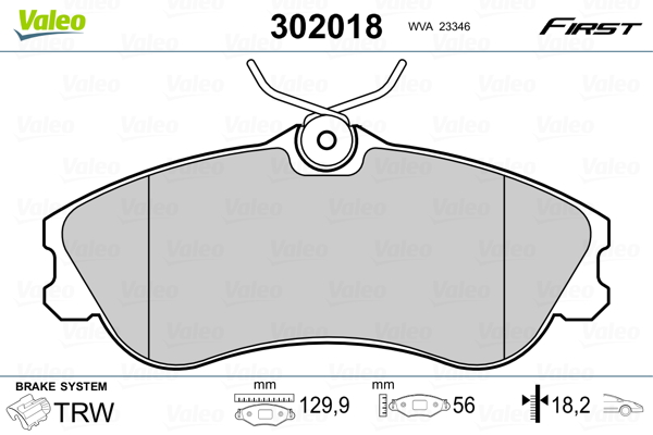Brake Pad Set, disc brake - 302018 VALEO