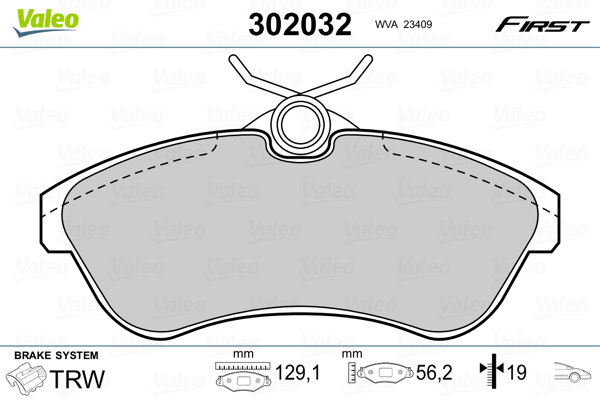 Kit pastiglie freno, Freno a disco - 302032 VALEO