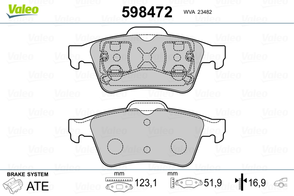 Brake Pad Set, disc brake - 598472 VALEO