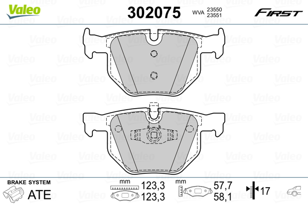 Kit pastiglie freno, Freno a disco - 302075 VALEO