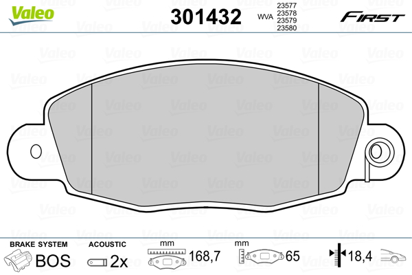 Brake Pad Set, disc brake - 301432 VALEO
