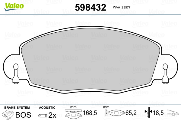 Brake Pad Set, disc brake - 598432 VALEO