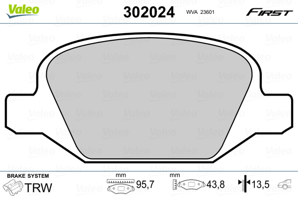Brake Pad Set, disc brake - 302024 VALEO