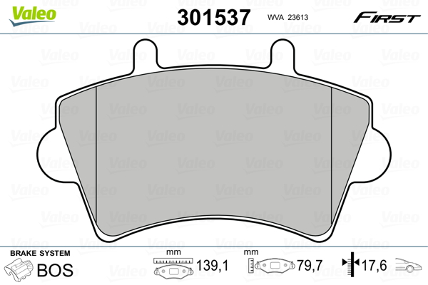 Kit pastiglie freno, Freno a disco - 301537 VALEO