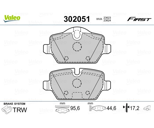 Brake Pad Set, disc brake - 302051 VALEO