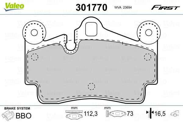 Brake Pad Set, disc brake - 301770 VALEO
