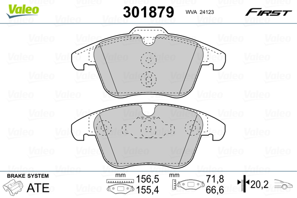 Brake Pad Set, disc brake - 301879 VALEO