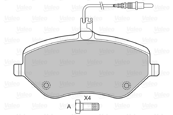 Kit pastiglie freno, Freno a disco - 601072 VALEO