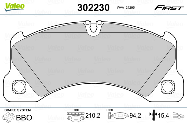 Brake Pad Set, disc brake - 302230 VALEO