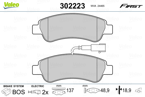 Brake Pad Set, disc brake - 302223 VALEO