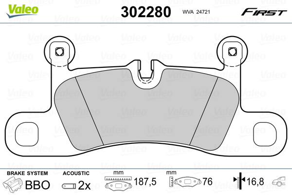 Brake Pad Set, disc brake - 302280 VALEO