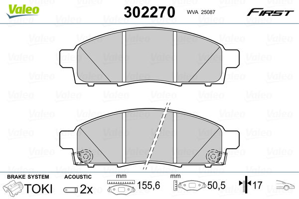 Kit pastiglie freno, Freno a disco - 302270 VALEO