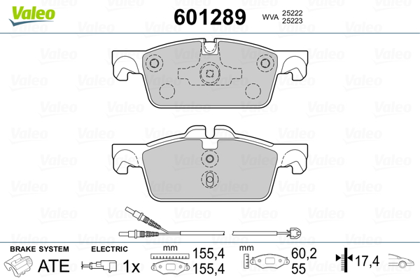 Brake Pad Set, disc brake - 601289 VALEO