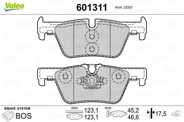 Brake Pad Set, disc brake - 601311 VALEO