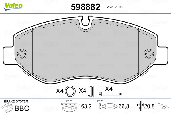 Brake Pad Set, disc brake - 598882 VALEO