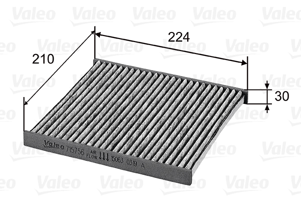 Filter, interior air - 715756 VALEO