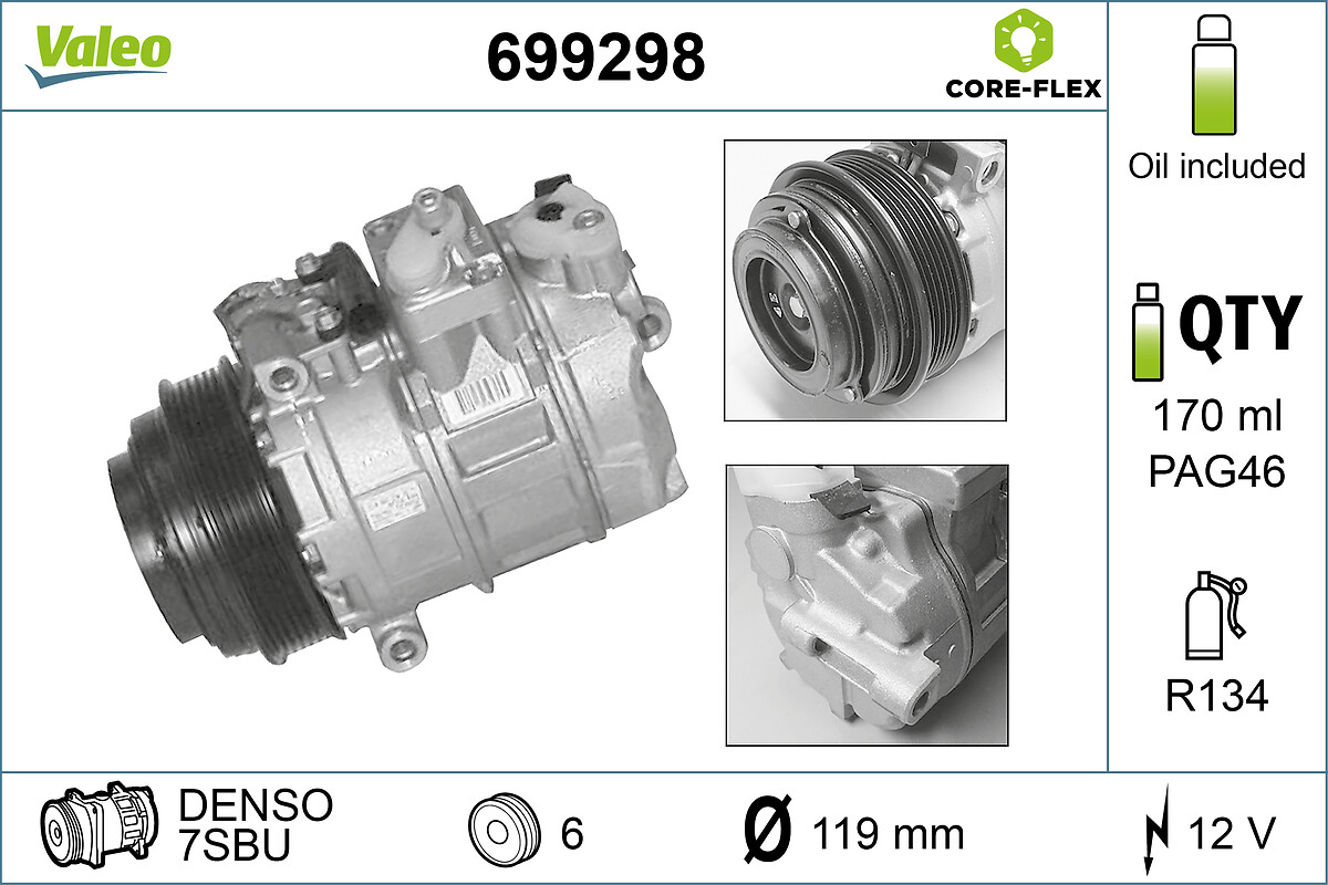 kompresorius, oro kondicionierius - 699298 VALEO