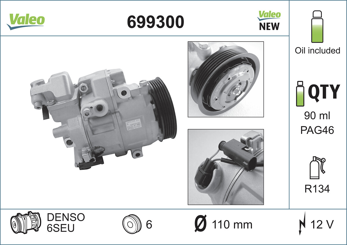 Compressor, air conditioning - 699300 VALEO