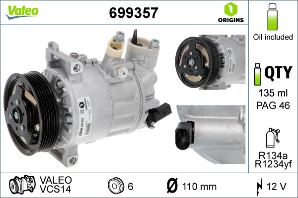 Kompressor, Klimaanlage - 699357 VALEO