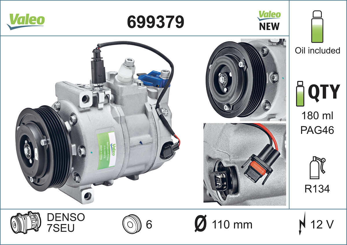 Compressor, air conditioning - 699379 VALEO