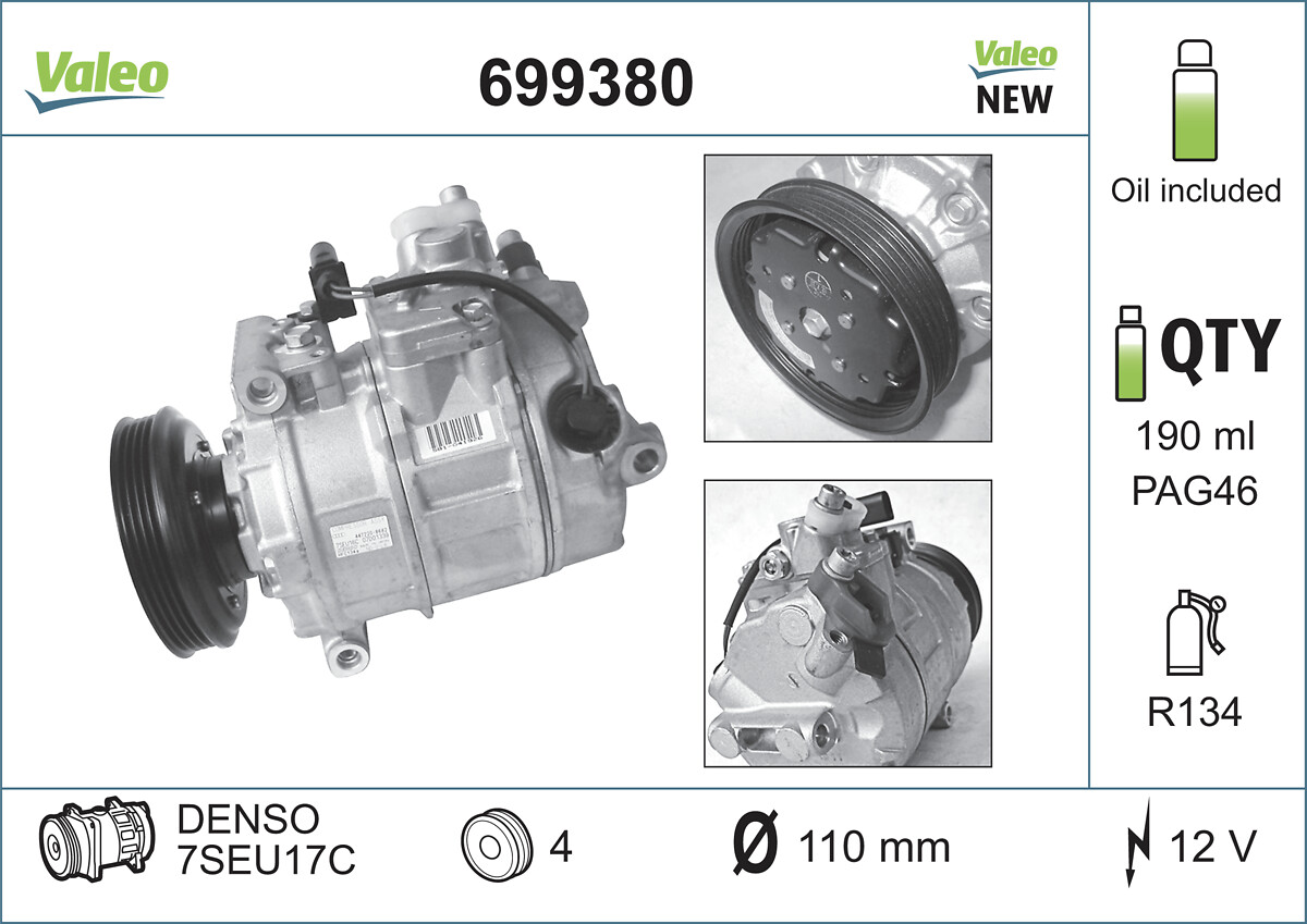 Compressore, Climatizzatore - 699380 VALEO