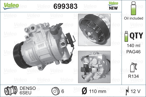 Компрессор, кондиционер - 699383 VALEO