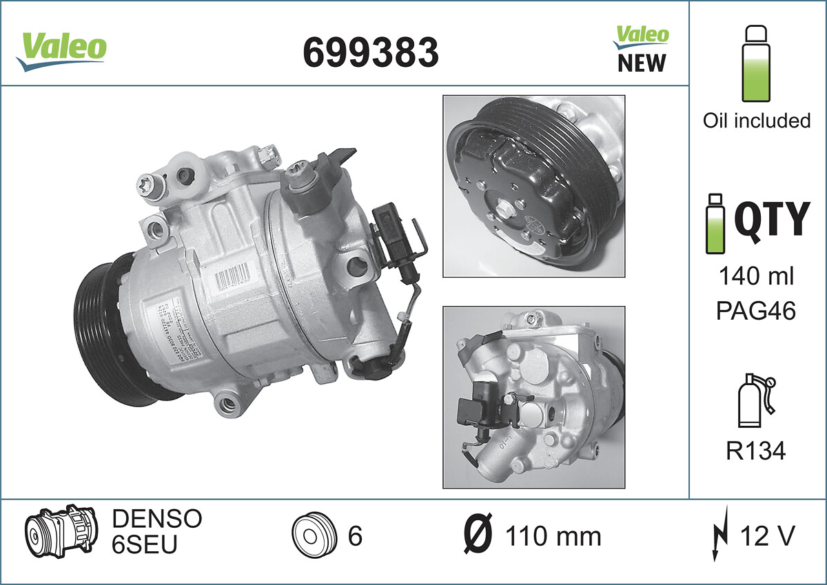 Compressore, Climatizzatore - 699383 VALEO