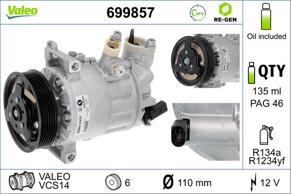 Kompressor, Klimaanlage - 699857 VALEO