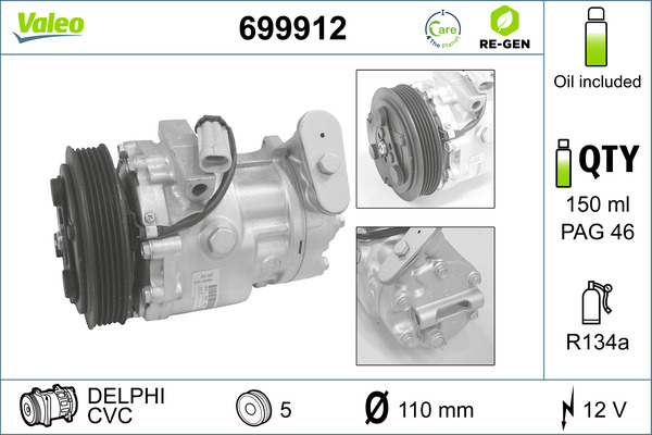 Compressor, air conditioning - 699912 VALEO