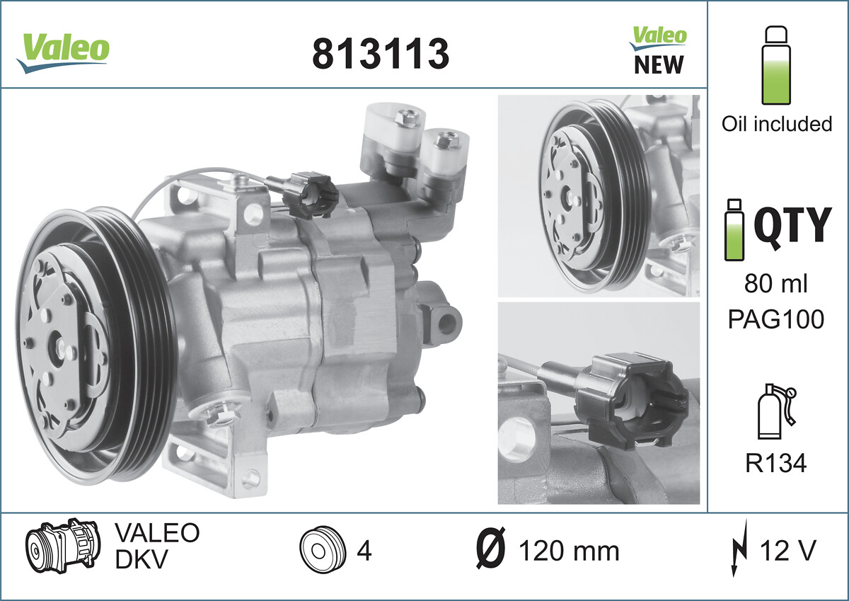 Compressor, air conditioning - 813113 VALEO