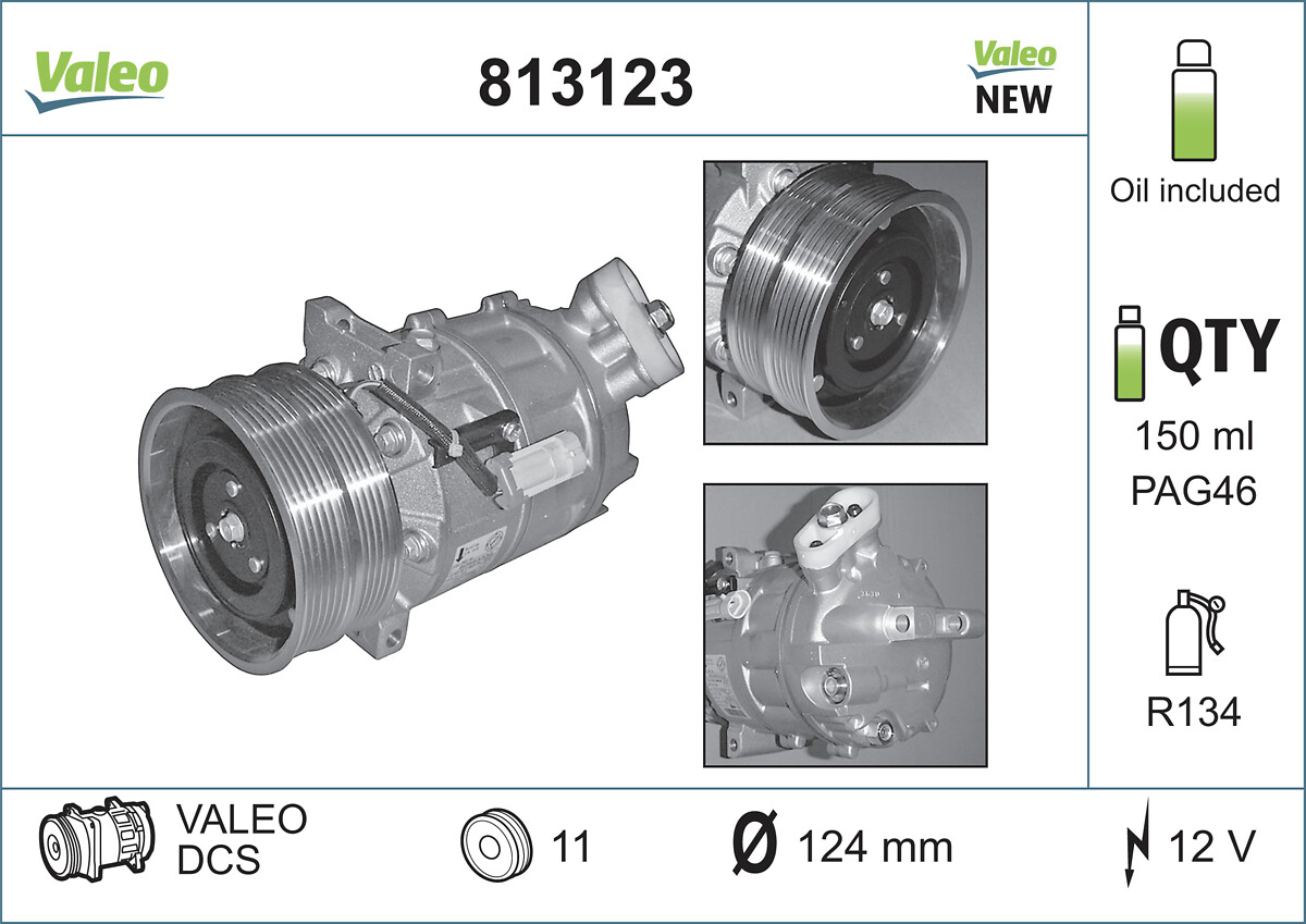 Compressore, Climatizzatore - 813123 VALEO