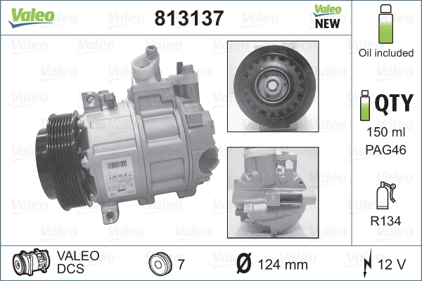 Compressor, air conditioning - 813137 VALEO