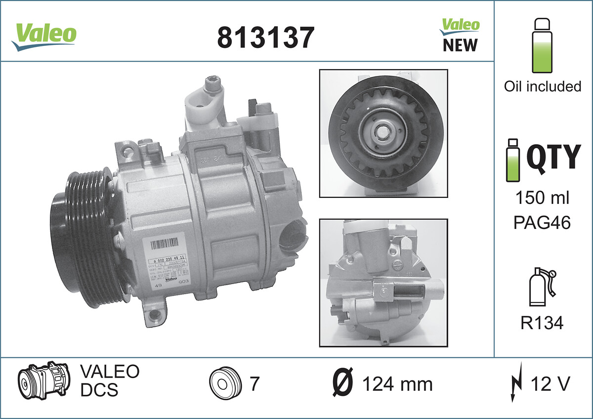 Compressor, air conditioning - 813137 VALEO