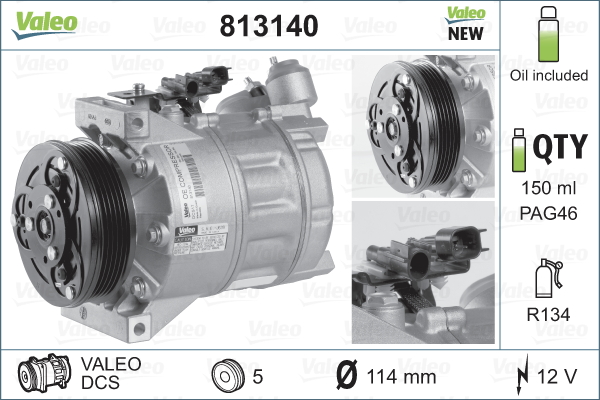 Компрессор, кондиционер - 813140 VALEO