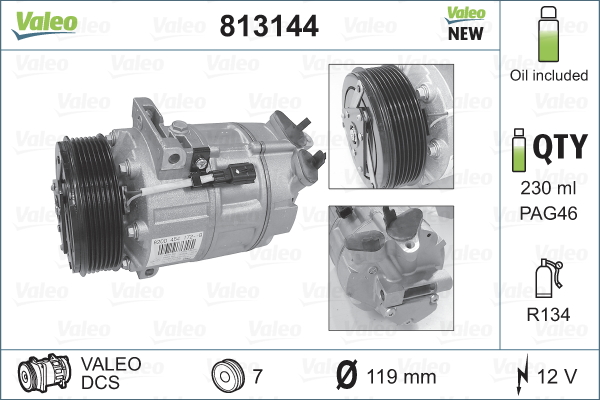 Компрессор, кондиционер - 813144 VALEO