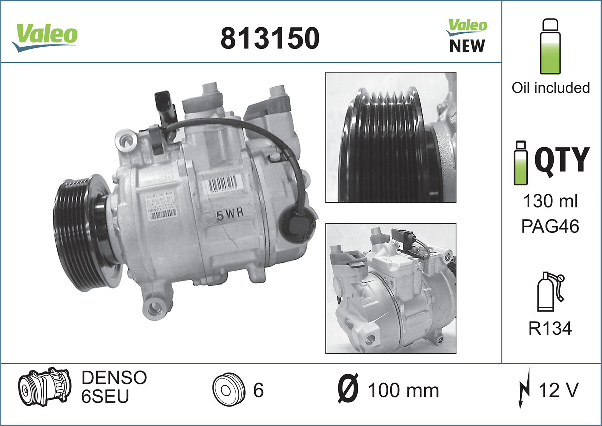 Compressor, air conditioning - 813150 VALEO