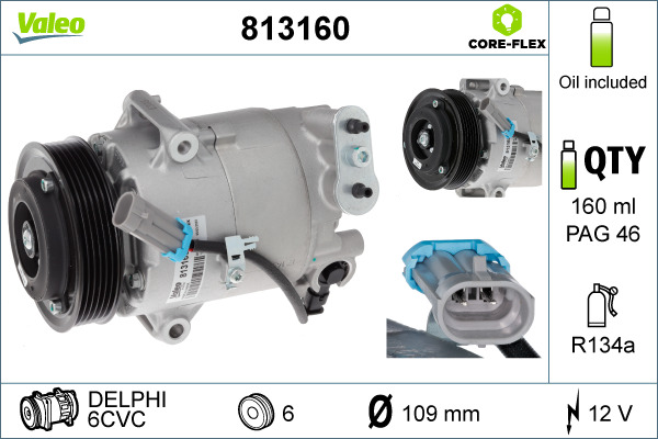 Compressor, air conditioning - 813160 VALEO