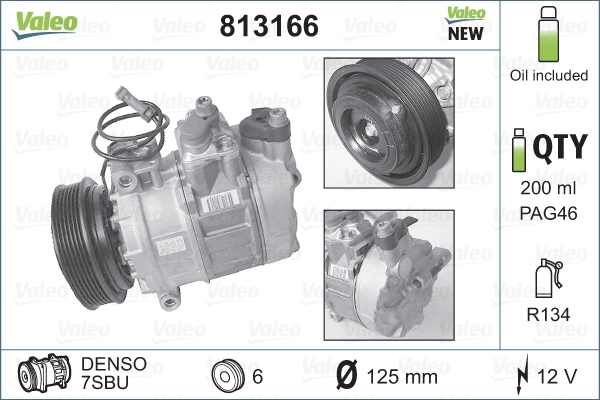 Компрессор, кондиционер - 813166 VALEO