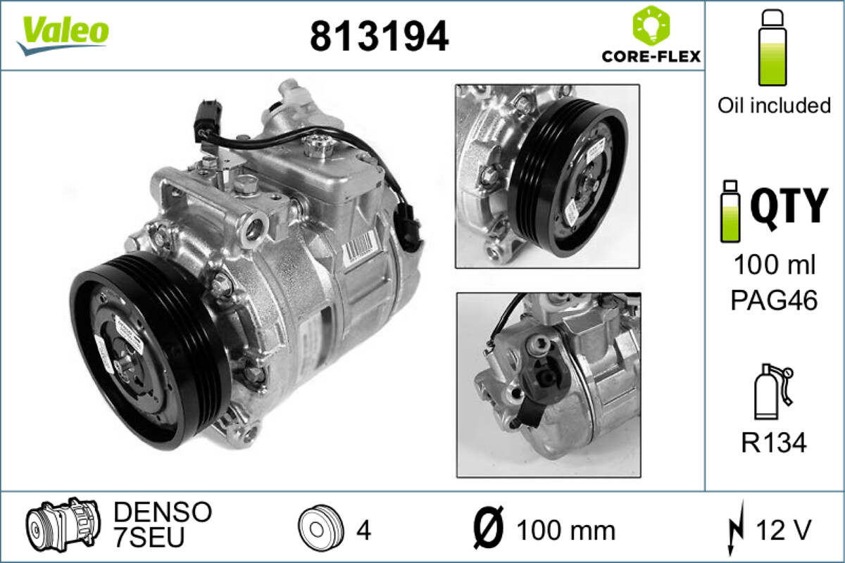 Compressore, Climatizzatore - 813194 VALEO