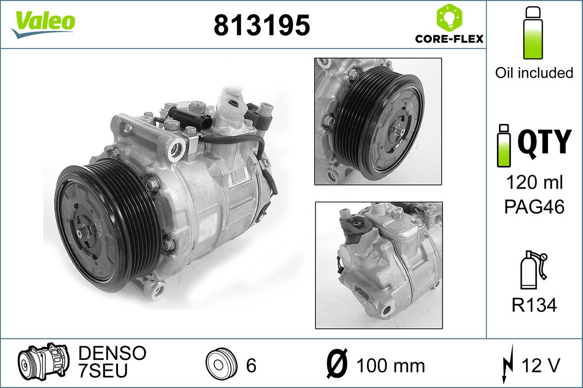 Compressore, Climatizzatore - 813195 VALEO