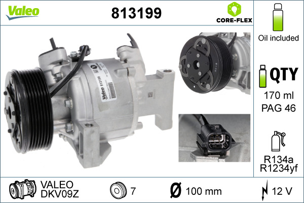 Compressor, air conditioning - 813199 VALEO